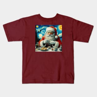 Christmas Santa Claus Van Gogh Kids T-Shirt